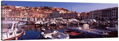 Docked Boats I, The Harbor Of Portoferraio, Island of Elba, Livorno Province, Tuscany, Italy Canvas Art Print - Tuscany Art