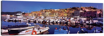 Docked Boats II, The Harbor Of Portoferraio, Island of Elba, Livorno Province, Tuscany Region, Italy Canvas Art Print - Tuscany Art