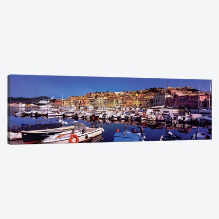 Docked Boats II, The Harbor Of Portoferraio, Island of Elba, Livorno Province, Tuscany Region, Italy Canvas Print #PIM14189} by Panoramic Images Canvas Art
