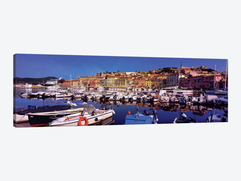 Docked Boats II, The Harbor Of Portoferraio, Island of Elba, Livorno Province, Tuscany Region, Italy by Panoramic Images 1-piece Canvas Wall Art