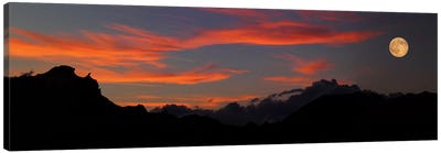 Rising Super Moon, Badlands National Park, South Dakota, USA Canvas Art Print - Nature Panoramics