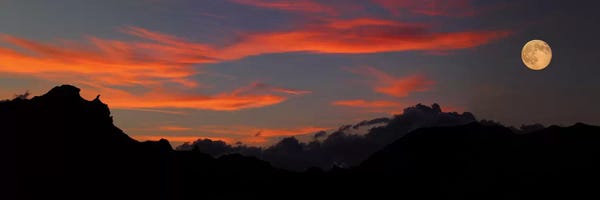 Night Sky: Rising Super Moon, Badlands National Park, South Dakota, USA by Panoramic Images