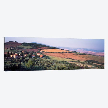 Countryside Landscape, Monticchiello Subdivision, Pienza, Siena Province, Tuscany Region, Italy Canvas Print #PIM14198} by Panoramic Images Canvas Art Print