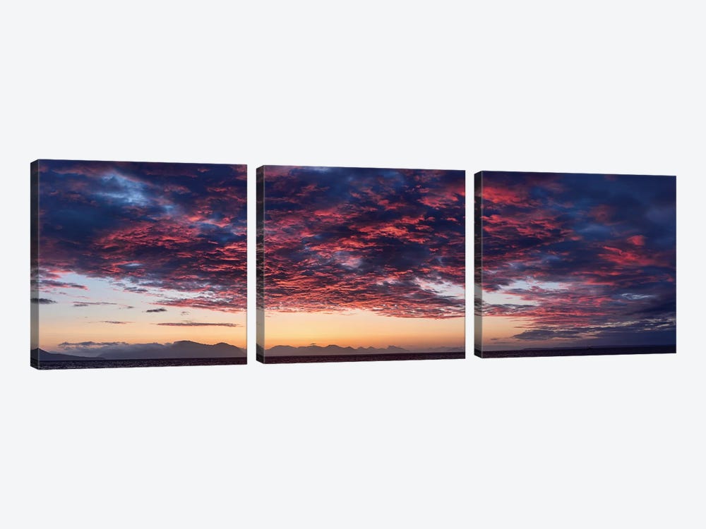 Dramatic Sky At Sunset, Alaska, USA by Panoramic Images 3-piece Canvas Art Print