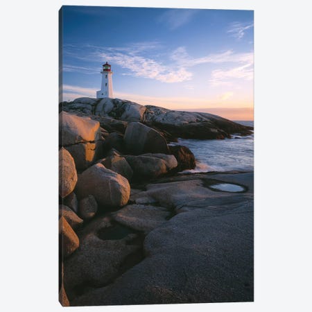 Peggys Point Lighthouse, Peggys Cove, Halifax Region, Nova Scotia, Canada Canvas Print #PIM14208} by Panoramic Images Canvas Art Print