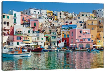 Marina Corricella II, Procida Island, Gulf of Naples, Campania Region, Italy Canvas Art Print - Italy Art