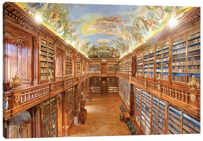 The Philosophical Hall, Library, Strahov Monastery, Prague, Czech Republic Canvas Art Print - Dark Academia