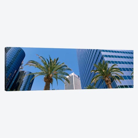 Low Angle View Of Downtown Office District, Los Angeles, California, USA Canvas Print #PIM1421} by Panoramic Images Canvas Art Print