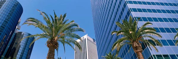 Los Angeles: Low Angle View Of Downtown Office District, Los Angeles, California, USA by Panoramic Images