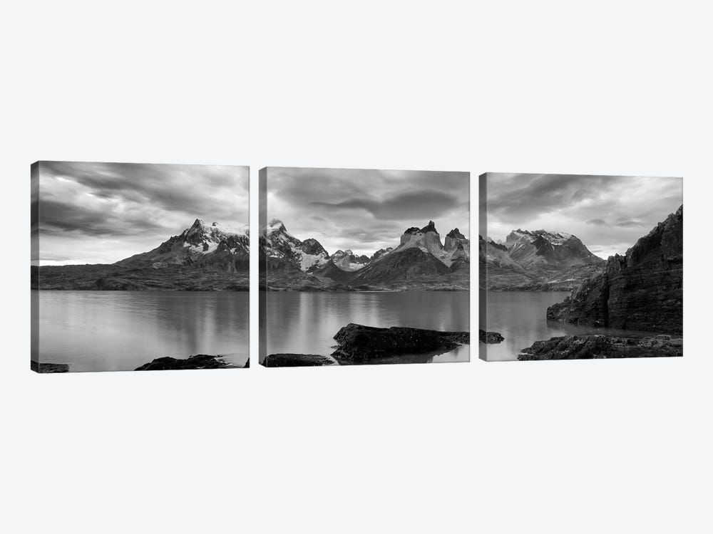 Cerro Paine Grande and Cuernos del Paine As Seen From Lake Pehoe, Torres del Paine National Park, Magallanes Region, Chile by Panoramic Images 3-piece Canvas Art
