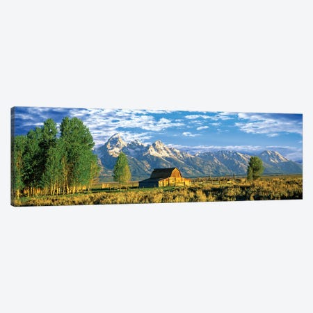 John Moulton Barn I, Mormon Row Historic District, Grand Teton National Park, Jackson Hole Valley, Teton County, Wyoming, USA Canvas Print #PIM14228} by Panoramic Images Canvas Art Print