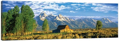 John Moulton Barn I, Mormon Row Historic District, Grand Teton National Park, Jackson Hole Valley, Teton County, Wyoming, USA Canvas Art Print - Wyoming
