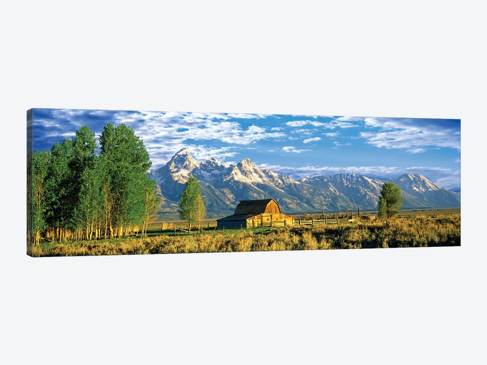 John Moulton Barn I, Mormon Row Historic District, Grand Teton National Park, Jackson Hole Valley, Teton County, Wyoming, USA by Panoramic Images 1-piece Canvas Print