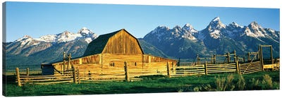 John Moulton Barn II, Mormon Row Historic District, Grand Teton National Park, Jackson Hole Valley, Teton County, Wyoming, USA Canvas Art Print - Dereliction