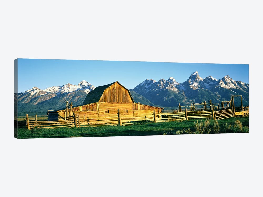 John Moulton Barn II, Mormon Row Historic District, Grand Teton National Park, Jackson Hole Valley, Teton County, Wyoming, USA by Panoramic Images 1-piece Canvas Art