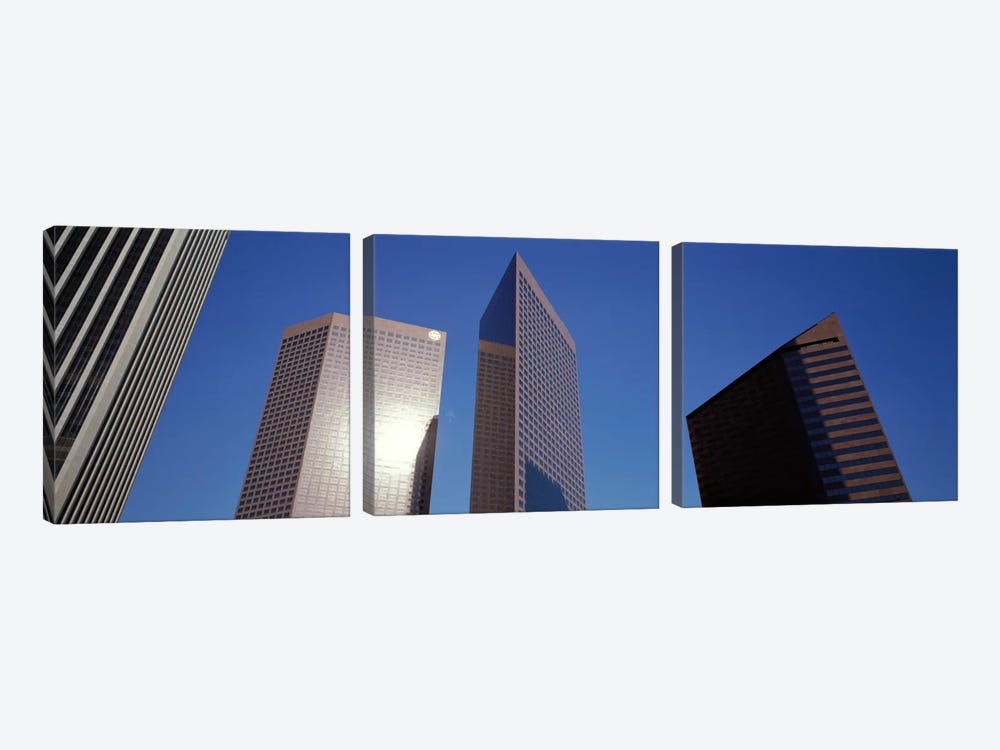 Low Angle View Of Downtown Office District, Los Angeles, California, USA #2 3-piece Canvas Print