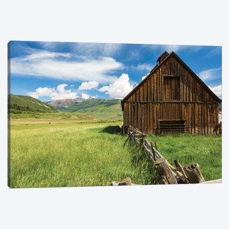 Abandoned Barn In A Field, Crested Butte, Colorado, USA Canvas Print #PIM14234} by Panoramic Images Canvas Art Print