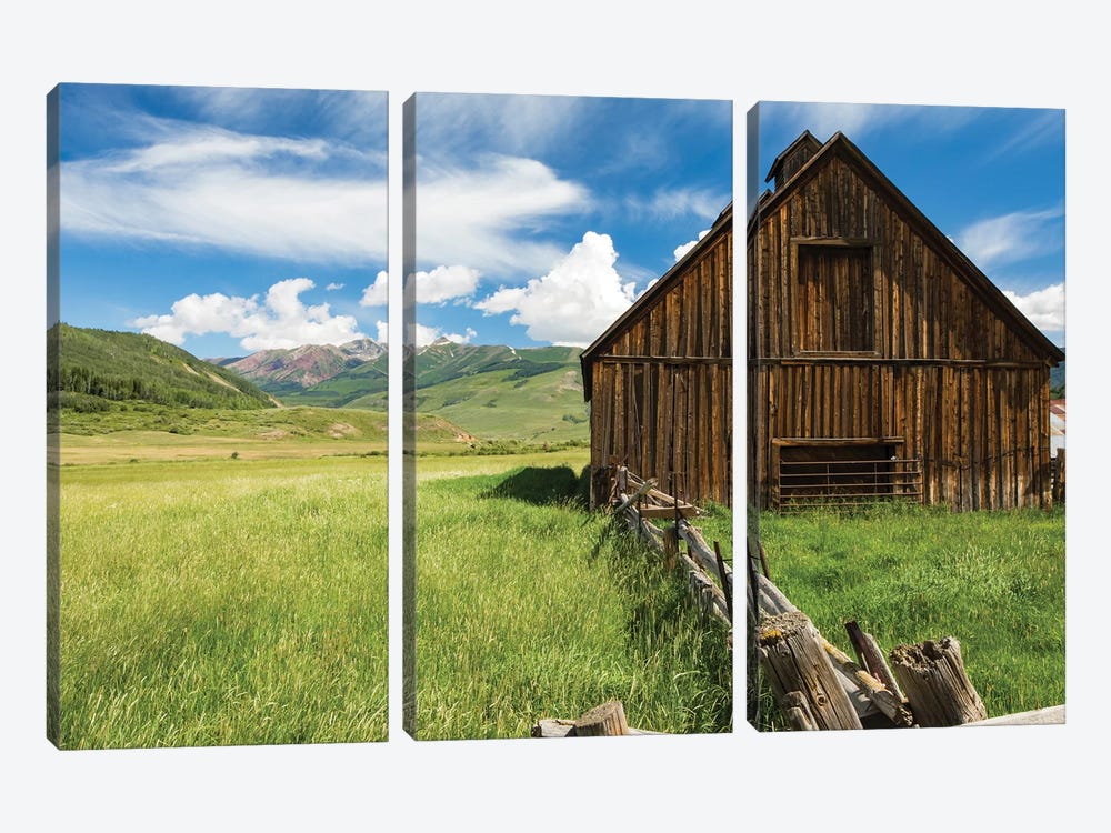 Abandoned Barn In A Field, Crested Butte, Colorado, USA by Panoramic Images 3-piece Canvas Art