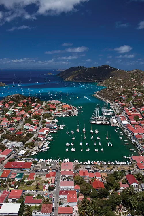 Aerial View Of Houses On An Island, Saint Barthélemy, Caribbean Sea