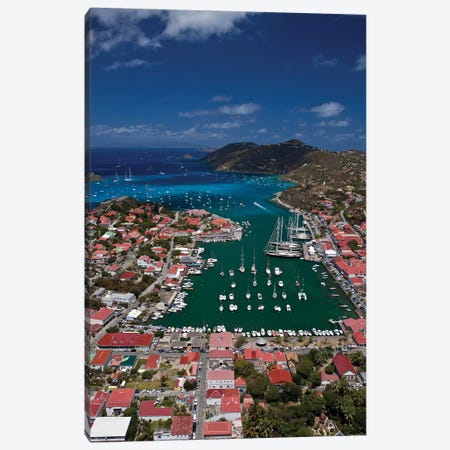 Aerial View Of Houses On An Island, Saint Barthélemy, Caribbean Sea Canvas Print #PIM14238} by Panoramic Images Canvas Art