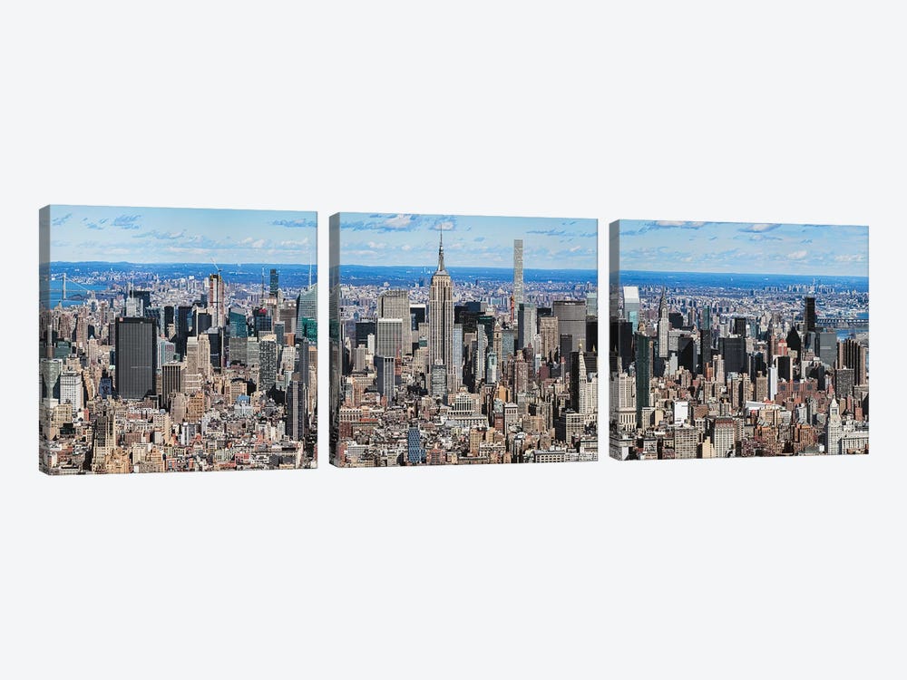 Aerial View Of New York City, New York State, USA IV by Panoramic Images 3-piece Canvas Print