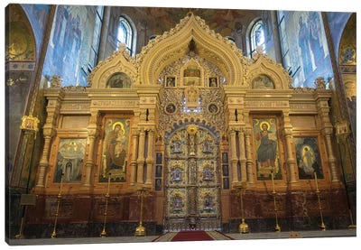 Altar At Church Of The Savior On Blood, St. Petersburg, Russia Canvas Art Print - Arches