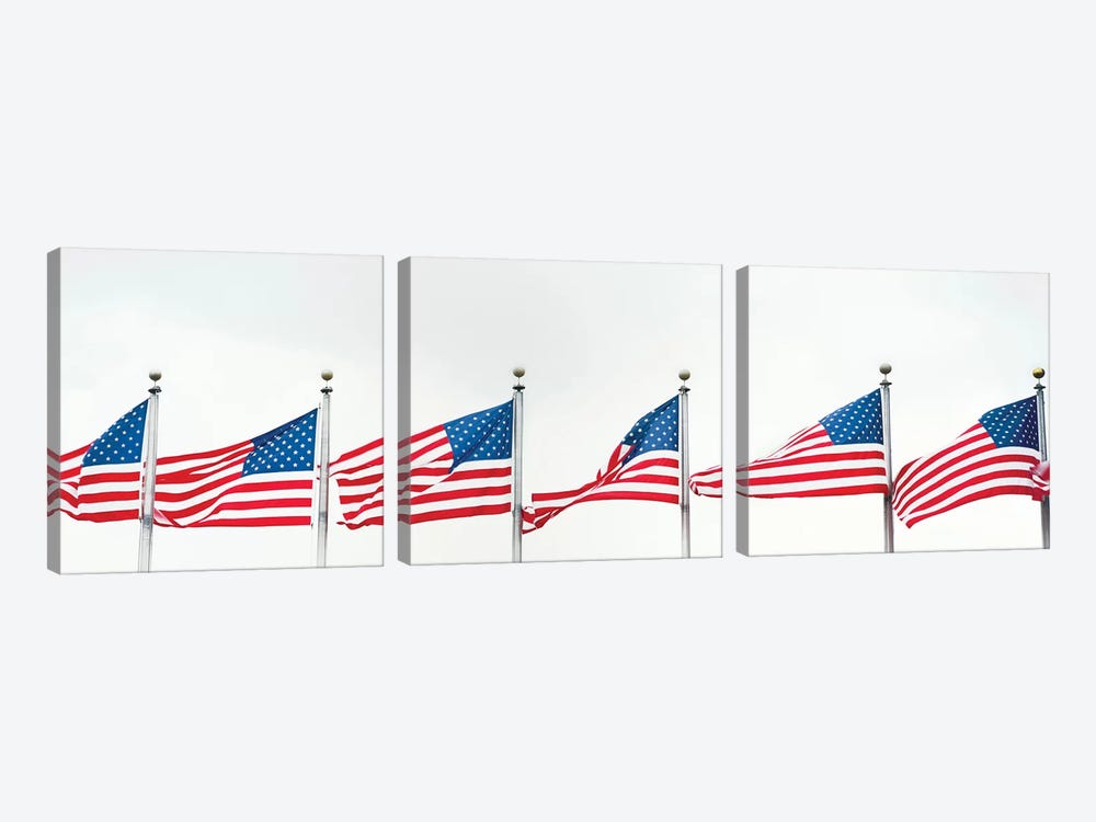 American Flags by Panoramic Images 3-piece Canvas Print