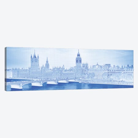 Arch Bridge Across A River, Westminster Bridge, Big Ben, Houses Of Parliament, Westminster, London, England Canvas Print #PIM14252} by Panoramic Images Canvas Wall Art