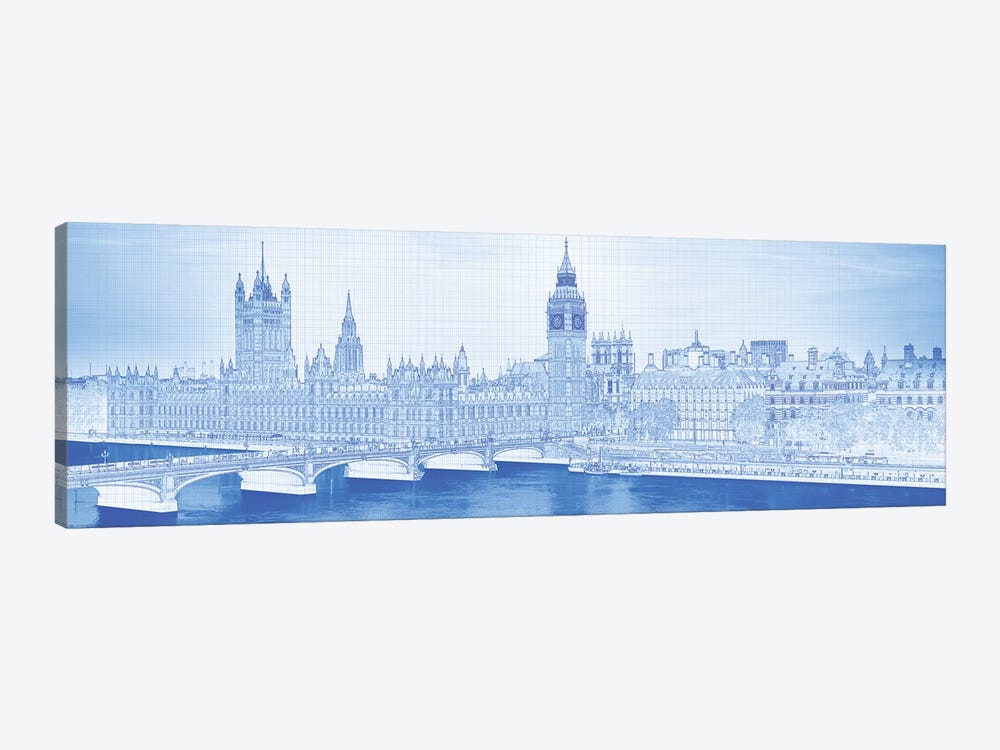 Arch Bridge Across A River, Westminster Bridge, Big Ben, Houses Of Parliament, Westminster, London, England by Panoramic Images 1-piece Canvas Artwork