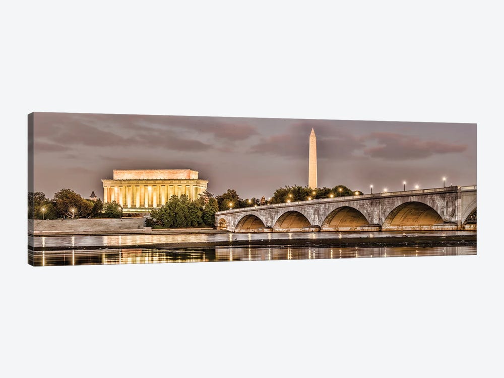 Arlington Memorial Bridge With Monuments In The Background, Washington D.C., USA I by Panoramic Images 1-piece Canvas Art Print