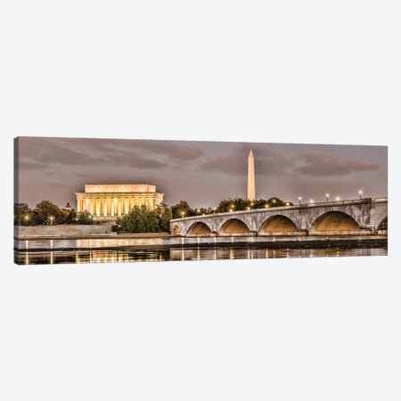 Arlington Memorial Bridge With Monuments In The Background, Washington D.C., USA I Canvas Print #PIM14253} by Panoramic Images Canvas Wall Art