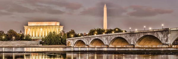 Washington, D.C.: Arlington Memorial Bridge With Monuments In The Background, Washington D.C., USA I by Panoramic Images