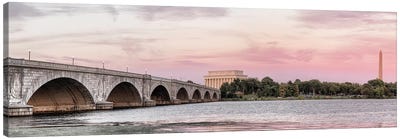 Arlington Memorial Bridge With Monuments In The Background, Washington D.C., USA II Canvas Art Print - Monument Art