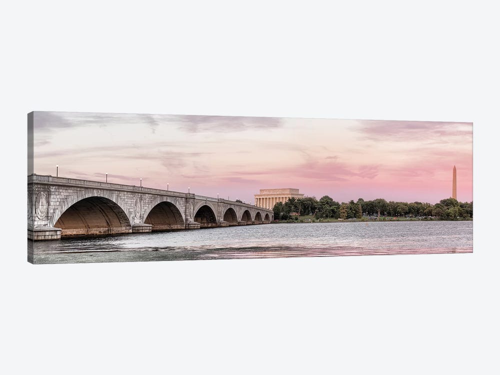 Arlington Memorial Bridge With Monuments In The Background, Washington D.C., USA II by Panoramic Images 1-piece Canvas Art