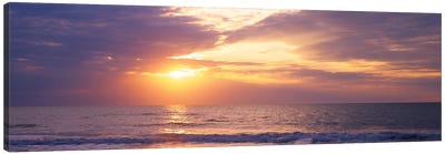 Atlantic Ocean At Sunset, Gulf Of Mexico, Naples, Collier County, Florida, USA Canvas Art Print - Florida Art