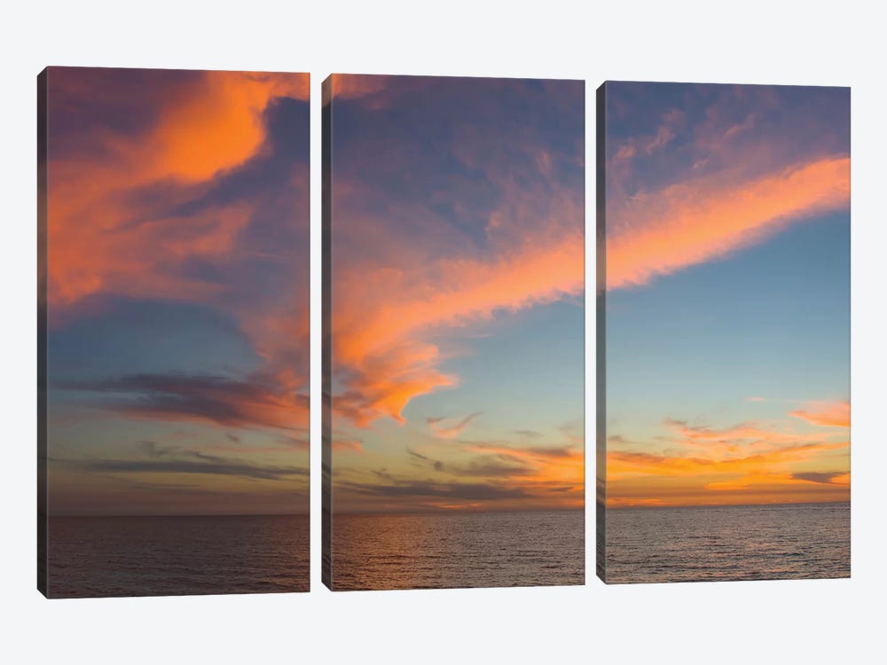 Atlantic Ocean At Sunset, Venice, Sarasota County, Florida, USA by Panoramic Images 3-piece Canvas Wall Art