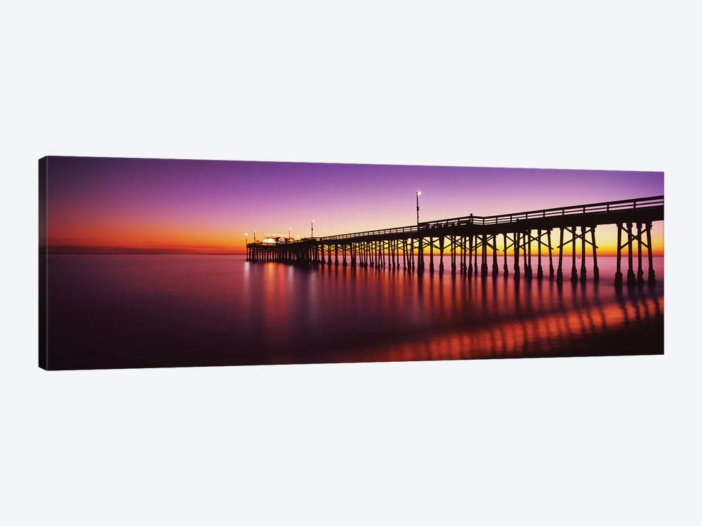 Balboa Pier At Sunset, Newport Beach, Orange County, California, USA by Panoramic Images 1-piece Canvas Artwork
