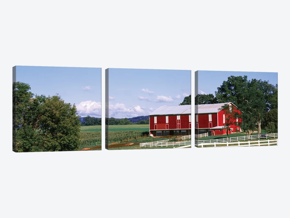 Barn In A Farm, Lewisburg, Union County, Pennsylvania, USA by Panoramic Images 3-piece Art Print