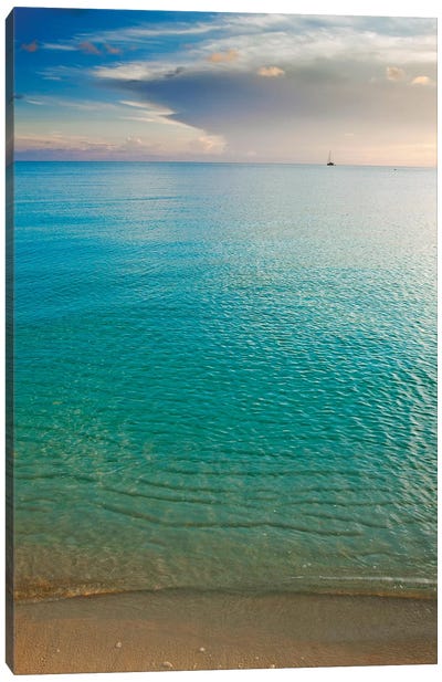 Beach At Sunset, Great Exuma Island, Bahamas I Canvas Art Print - Bahamas