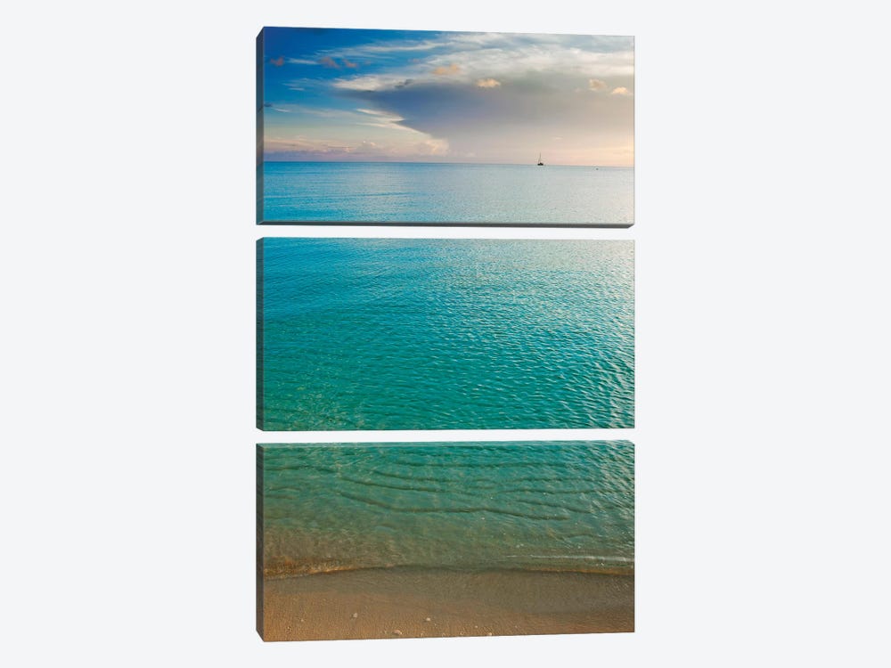 Beach At Sunset, Great Exuma Island, Bahamas I by Panoramic Images 3-piece Canvas Art