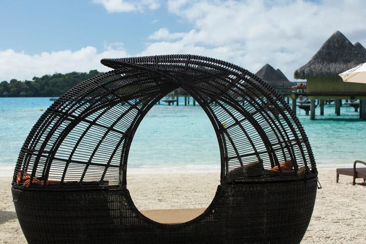 Beach Chair On The Beach, Bora Bora, Society Islands, French Polynesia