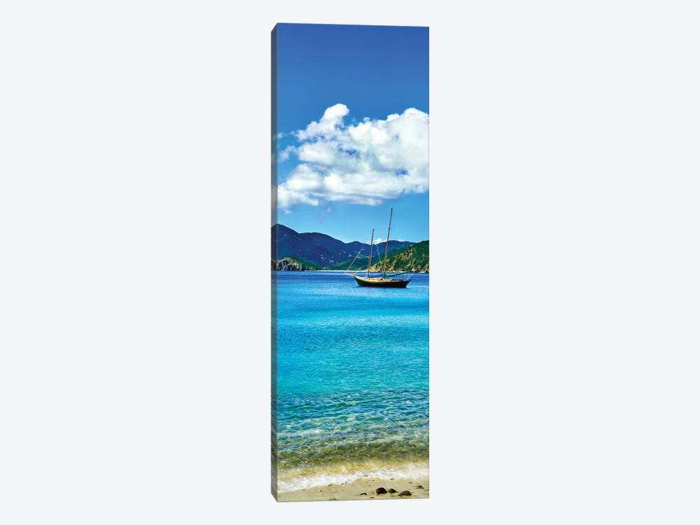 Boat In The Sea, Round Bay, East End, Saint John, U.S. Virgin Islands II by Panoramic Images 1-piece Canvas Print