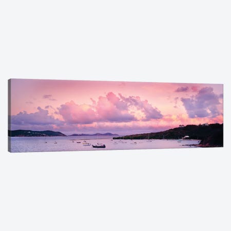 Boats In The Sea, Coral Bay, Saint John, U.S. Virgin Islands Canvas Print #PIM14301} by Panoramic Images Canvas Art