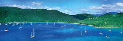 Boats In The Sea, Maho And Francis Bays, North Shore, Saint John, U.S. Virgin Islands by Panoramic Images canvas print