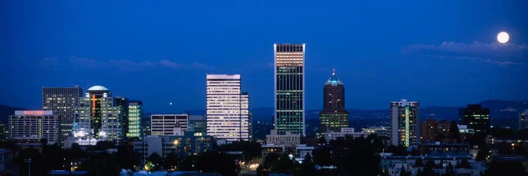 USA, Oregon, Portland, moon, night