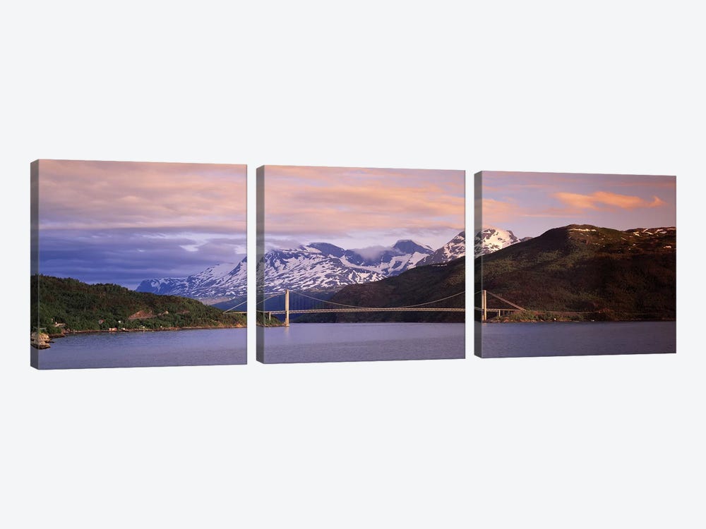 Bridge Across A River, Fjord, Norway by Panoramic Images 3-piece Canvas Artwork