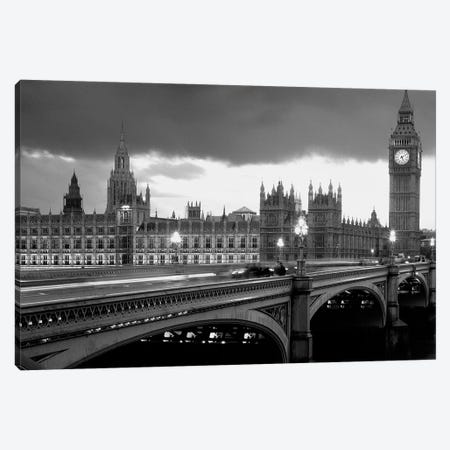 Bridge Across A River, Westminster Bridge, Houses Of Parliament, Big Ben, London, England Canvas Print #PIM14312} by Panoramic Images Art Print