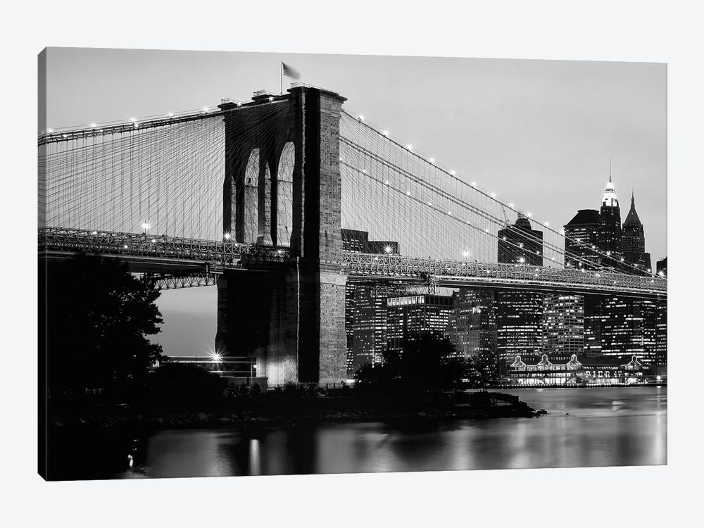 Brooklyn Bridge Across The East River At Dusk, Manhattan, New York City, New York State, USA by Panoramic Images 1-piece Art Print