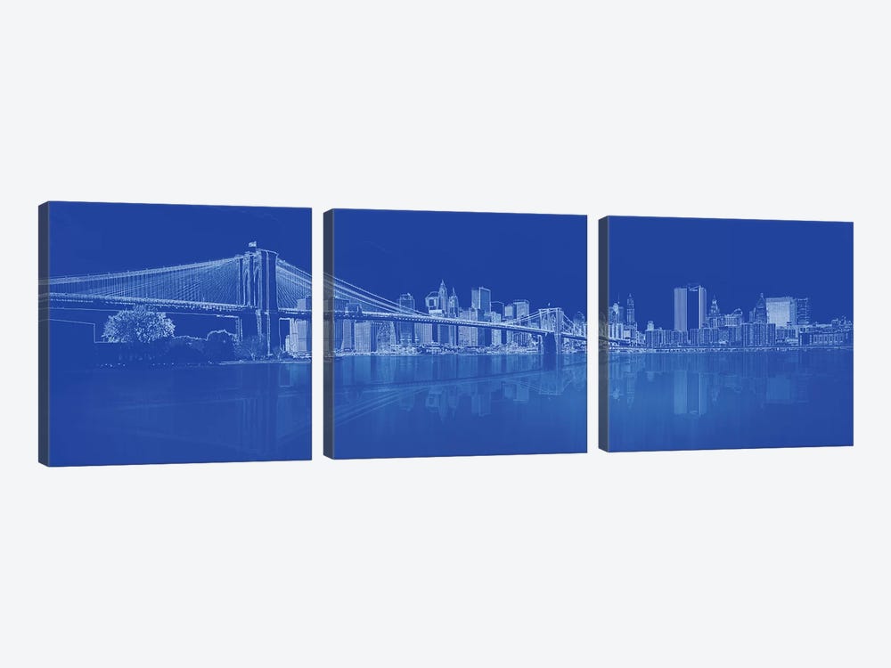 Brooklyn Bridge Over East River, New York City, USA I by Panoramic Images 3-piece Canvas Art