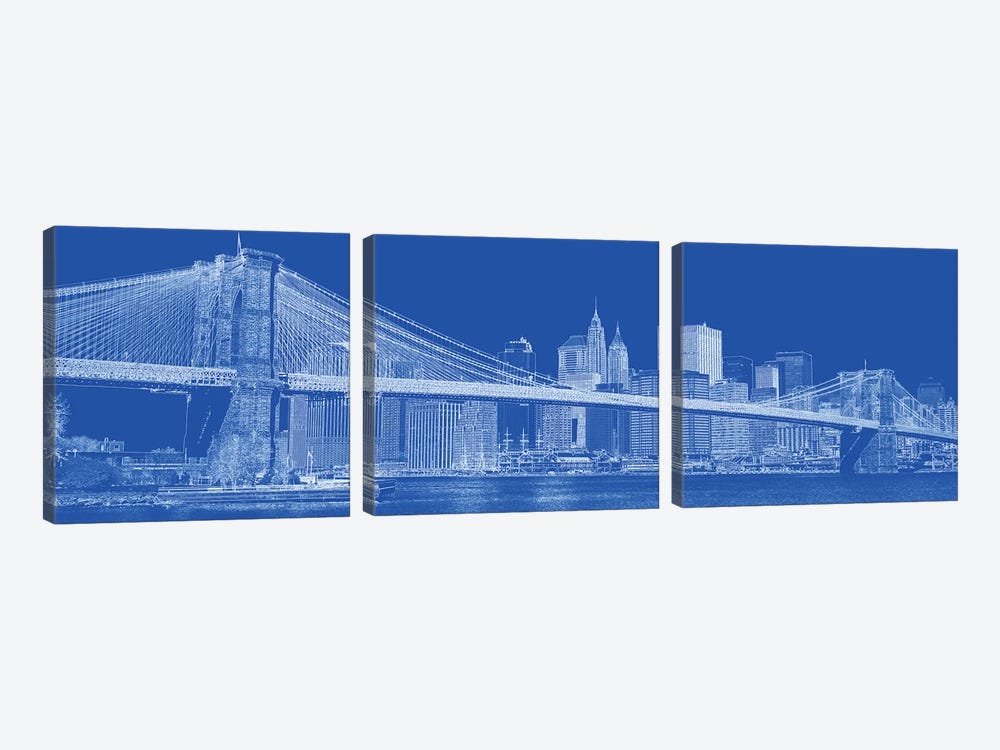 Brooklyn Bridge Over East River, New York City, USA II by Panoramic Images 3-piece Canvas Print